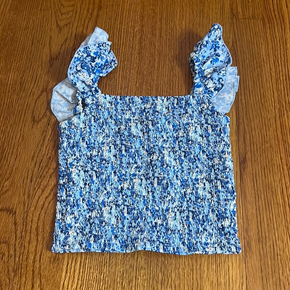 Global Love Girl’s Blue Ruffle Top Size M